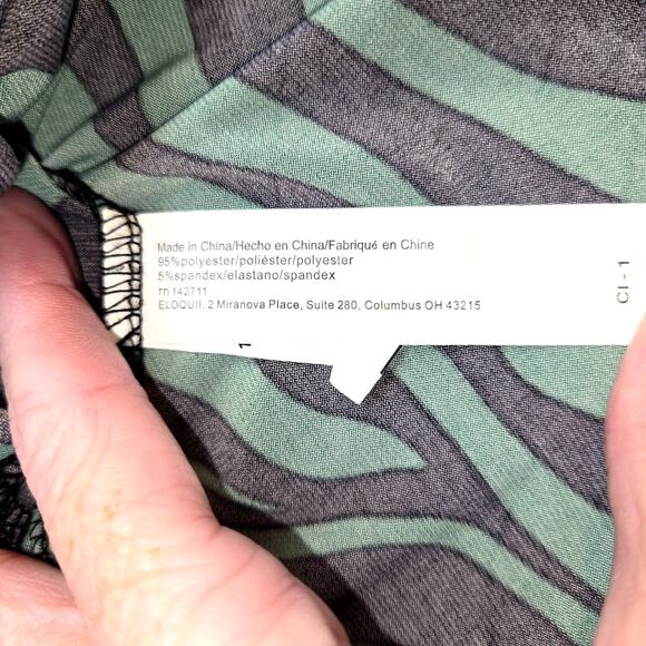 ELOQUII 20W Green Women's Long Sleeve Maxi BOHO Dress Plus Size 2X XXL 2XL - Picture 3 of 7